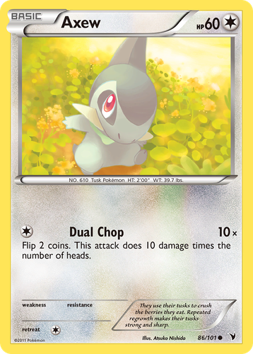 Axew #86 from Noble Victories - Common - Illustrated by Atsuko Nishida