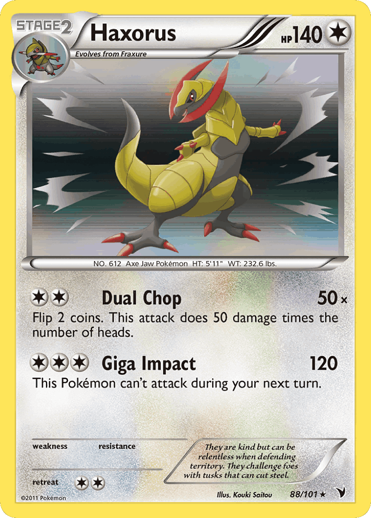 Haxorus #88 from Noble Victories - Rare Holo - Illustrated by Kouki Saitou