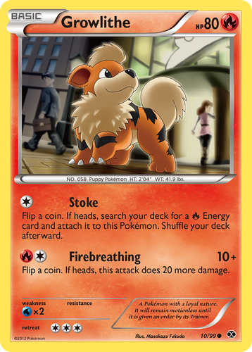 Growlithe #10 from Next Destinies - Common - Illustrated by Masakazu Fukuda