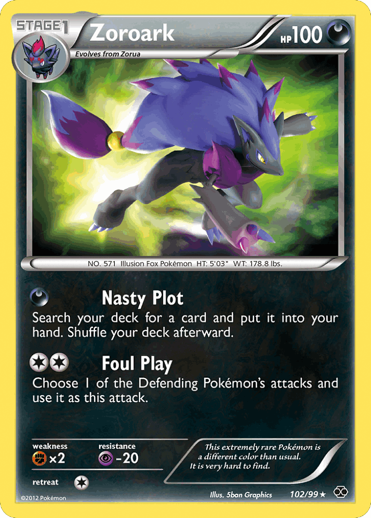 Zoroark #102 from Next Destinies - Rare Secret - Illustrated by 5ban Graphics