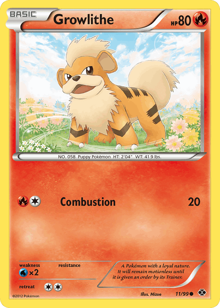 Growlithe #11 from Next Destinies - Common - Illustrated by Mizue