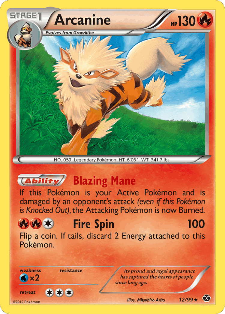 Arcanine #12 from Next Destinies - Rare - Illustrated by Mitsuhiro Arita