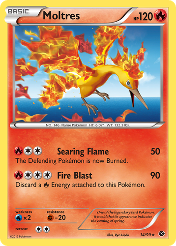 Moltres #14 from Next Destinies - Rare Holo - Illustrated by Ryo Ueda