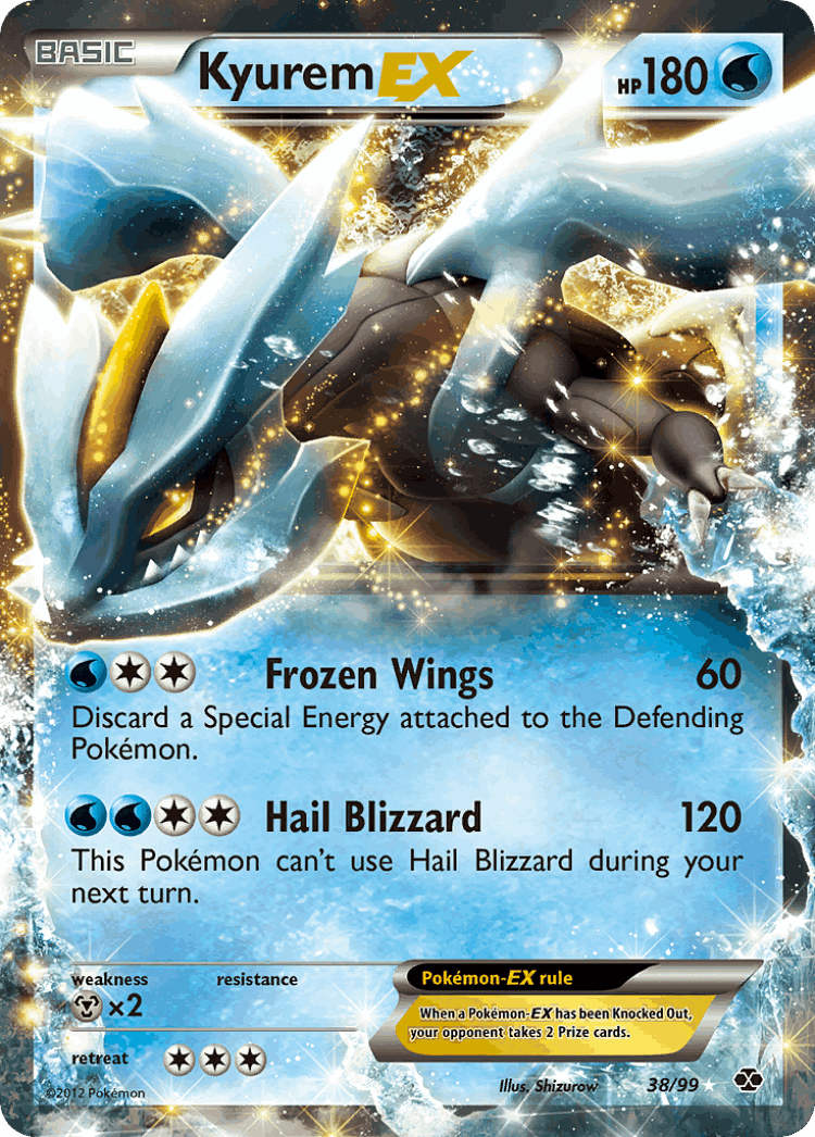 Kyurem-EX #38 from Next Destinies - Rare Holo EX - Illustrated by Shizurow