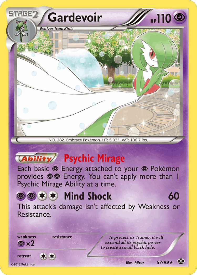Gardevoir #57 from Next Destinies - Rare Holo - Illustrated by Mizue