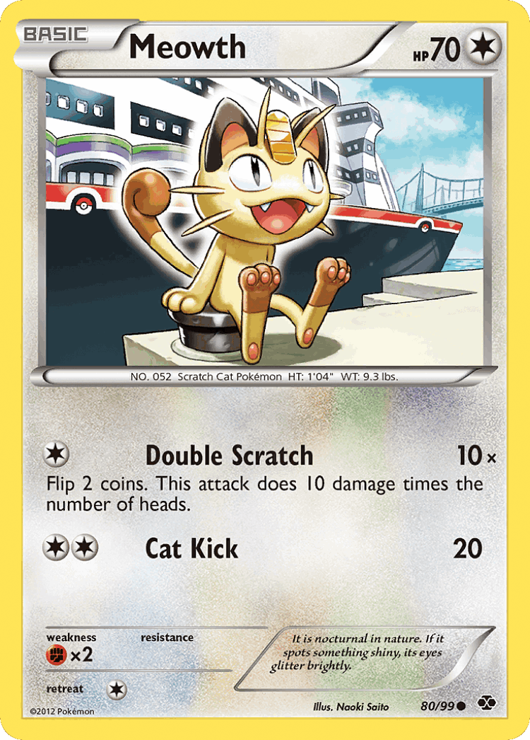 Meowth #80 from Next Destinies - Common - Illustrated by Naoki Saito