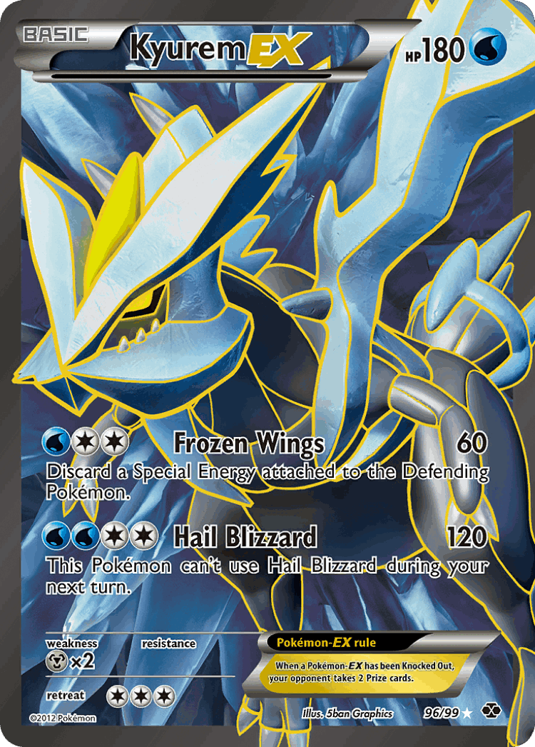 Kyurem-EX #96 from Next Destinies - Rare Ultra - Illustrated by 5ban Graphics
