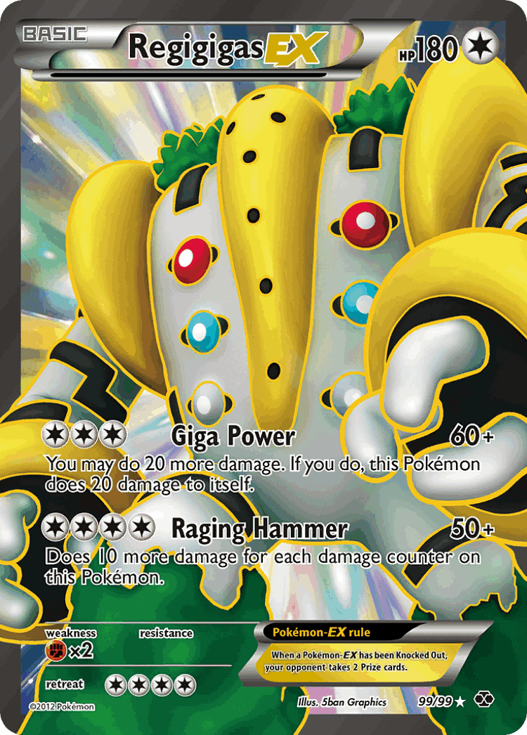 Regigigas-EX #99 from Next Destinies - Rare Ultra - Illustrated by 5ban Graphics