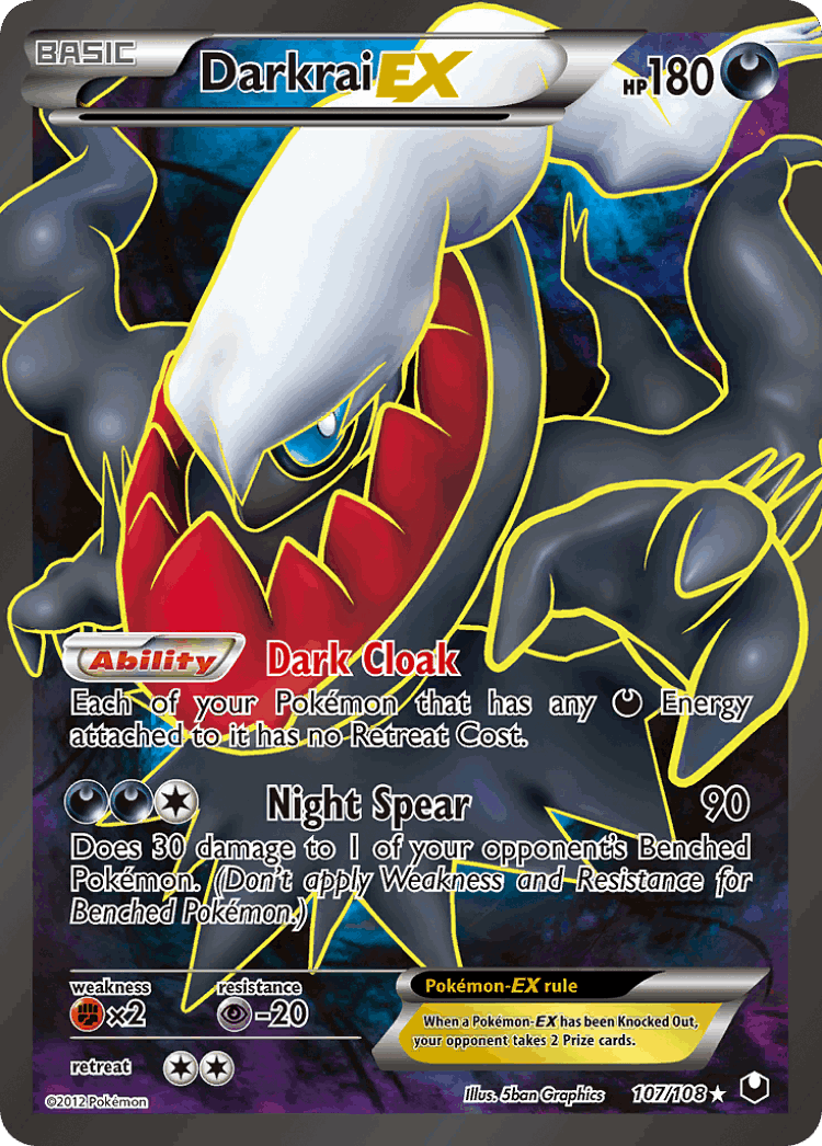 Darkrai-EX #107 from Dark Explorers - Rare Ultra - Illustrated by 5ban Graphics