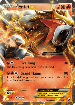 Entei-EX Pokémon TCG card art