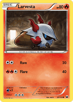 Larvesta Pokémon TCG card art