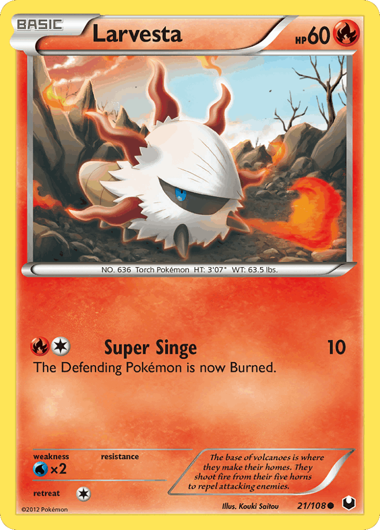 Larvesta #21 from Dark Explorers - Common - Illustrated by Kouki Saitou