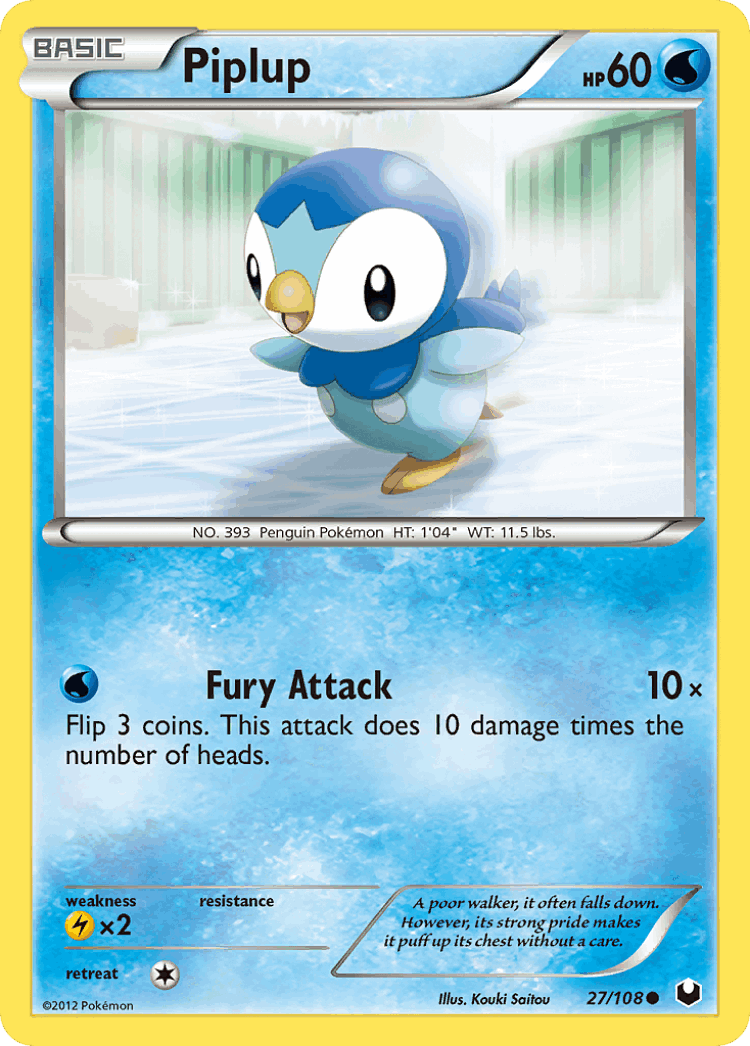 Piplup #27 from Dark Explorers - Common - Illustrated by Kouki Saitou
