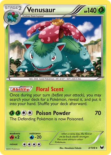 Venusaur #3 from Dark Explorers - Rare Holo - Illustrated by Masakazu Fukuda