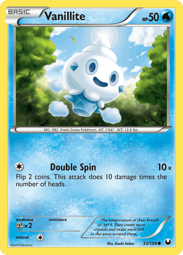 Vanillite #33 from Dark Explorers - Common - Illustrated by Kouki Saitou