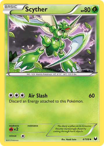 Scyther #4 from Dark Explorers - Uncommon - Illustrated by Naoki Saito