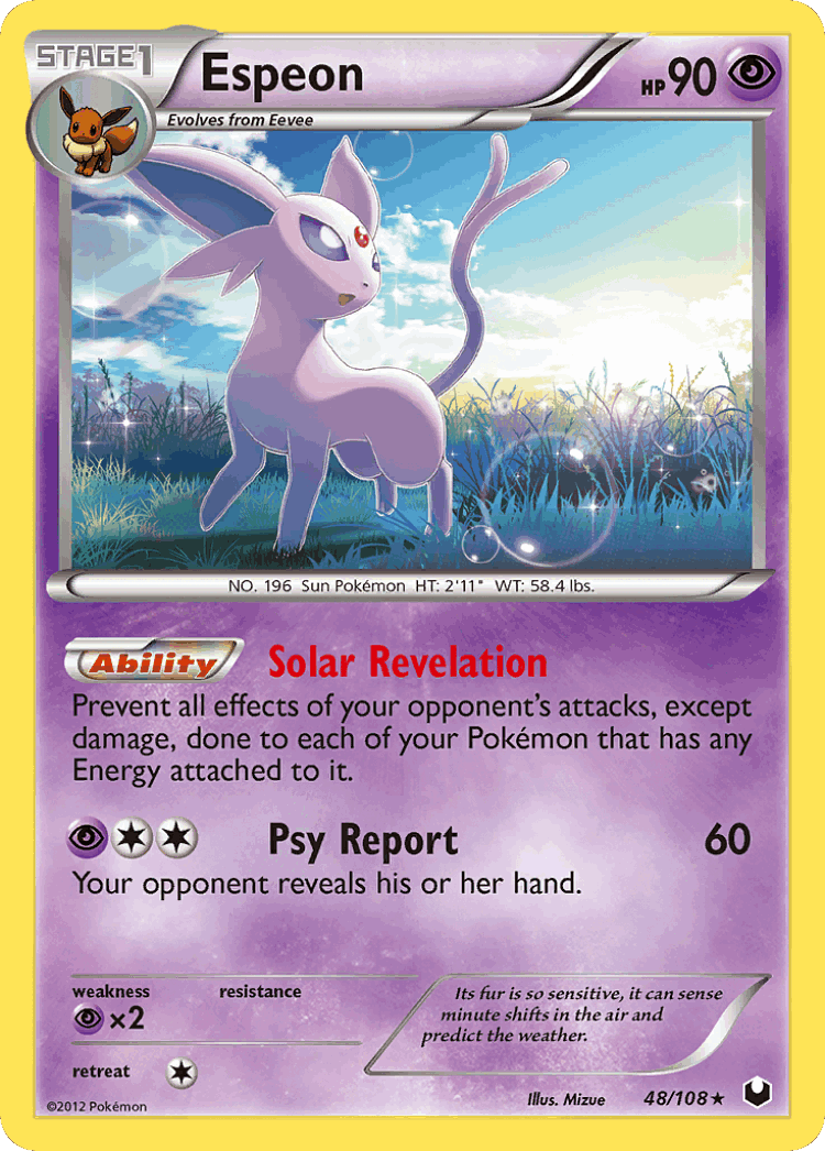 Espeon #48 from Dark Explorers - Rare - Illustrated by Mizue