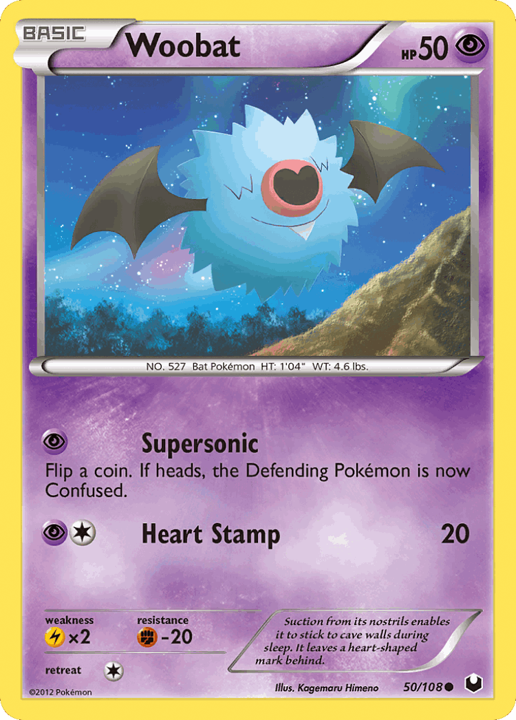 Woobat #50 from Dark Explorers - Common - Illustrated by Kagemaru Himeno