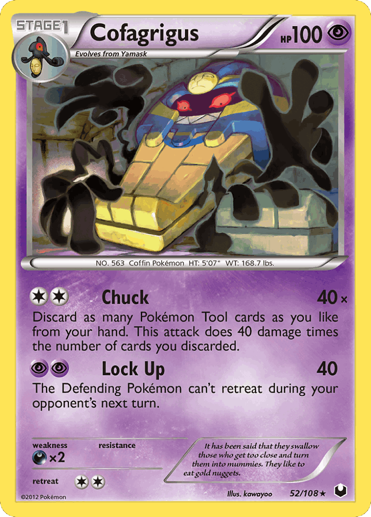 Cofagrigus #52 from Dark Explorers - Rare - Illustrated by kawayoo