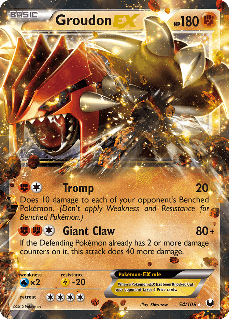 Groudon-EX #54 from Dark Explorers - Rare Holo EX - Illustrated by Shizurow