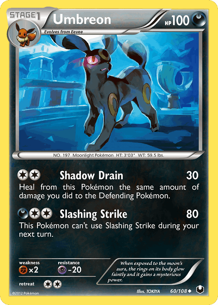 Umbreon #60 from Dark Explorers - Uncommon - Illustrated by TOKIYA