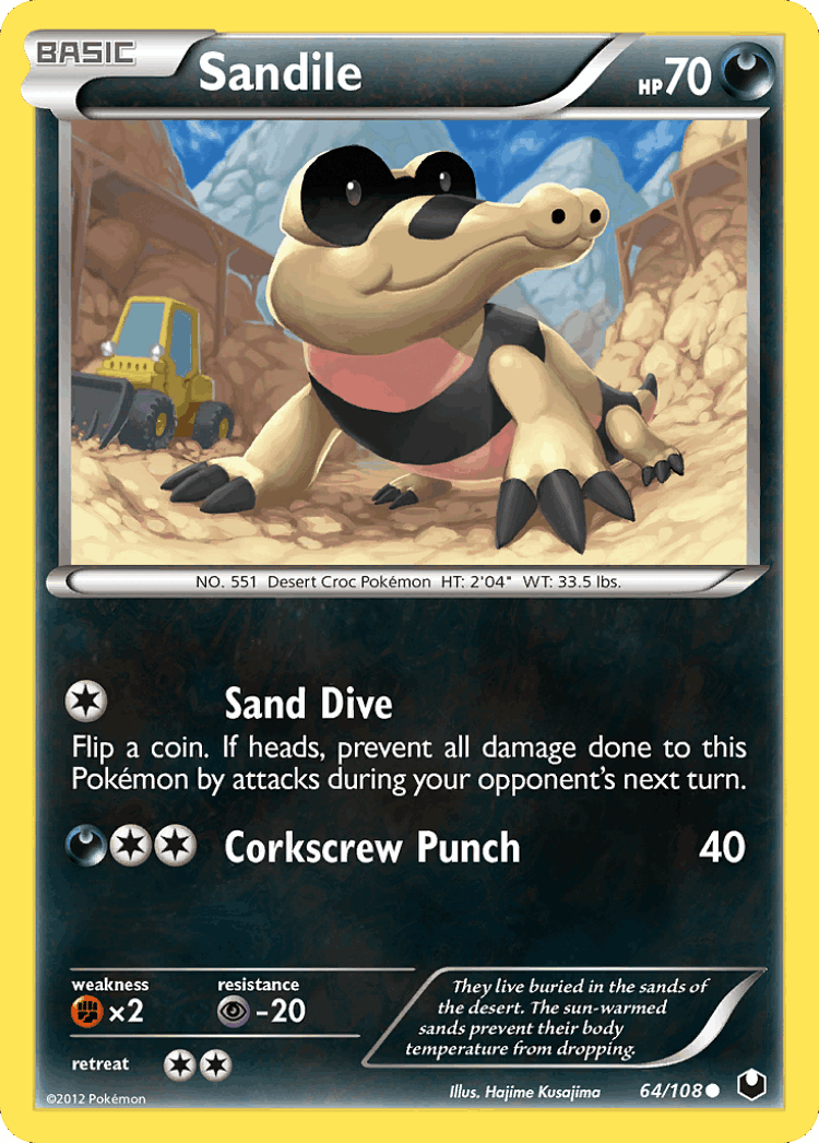 Sandile #64 from Dark Explorers - Common - Illustrated by Hajime Kusajima