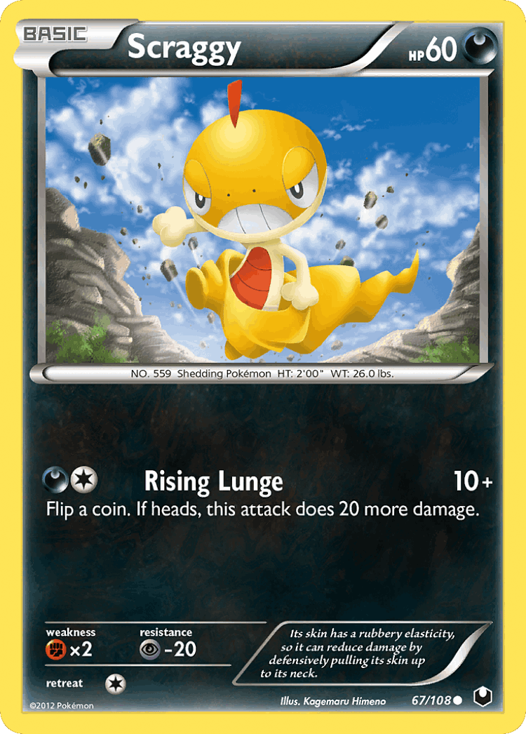 Scraggy #67 from Dark Explorers - Common - Illustrated by Kagemaru Himeno