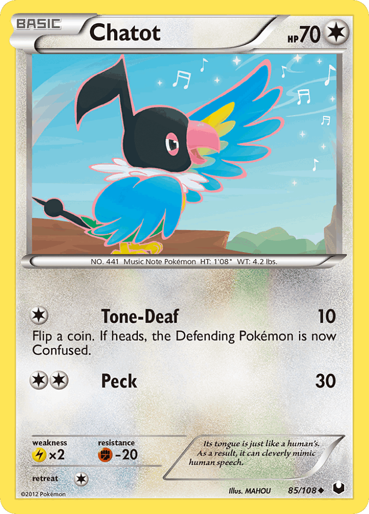 Chatot #85 from Dark Explorers - Uncommon - Illustrated by MAHOU
