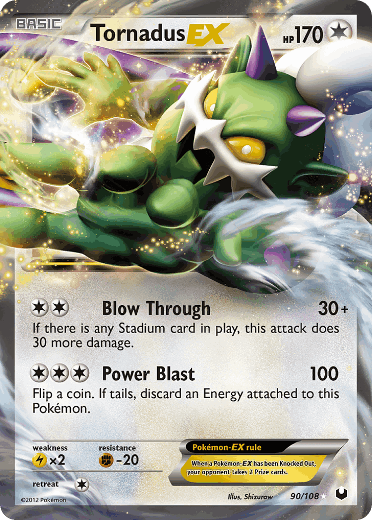 Tornadus-EX #90 from Dark Explorers - Rare Holo EX - Illustrated by Shizurow