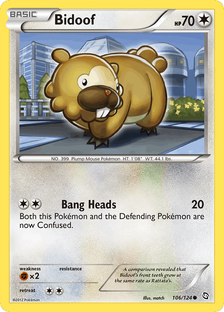Bidoof #106 from Dragons Exalted - Common - Illustrated by match