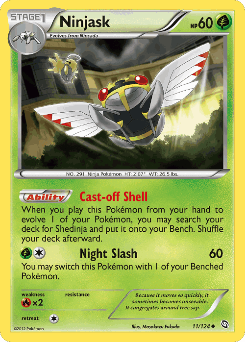 Ninjask #11 from Dragons Exalted - Uncommon - Illustrated by Masakazu Fukuda