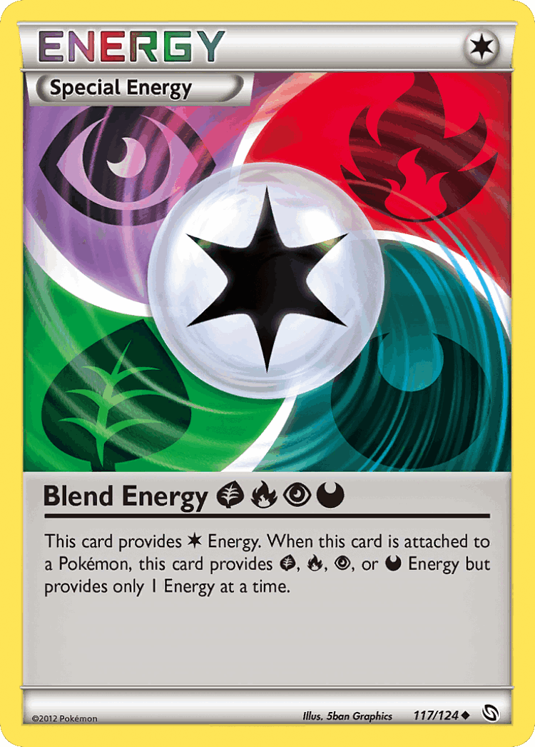 Blend Energy GrassFirePsychicDarkness #117 from Dragons Exalted - Uncommon - Illustrated by 5ban Graphics