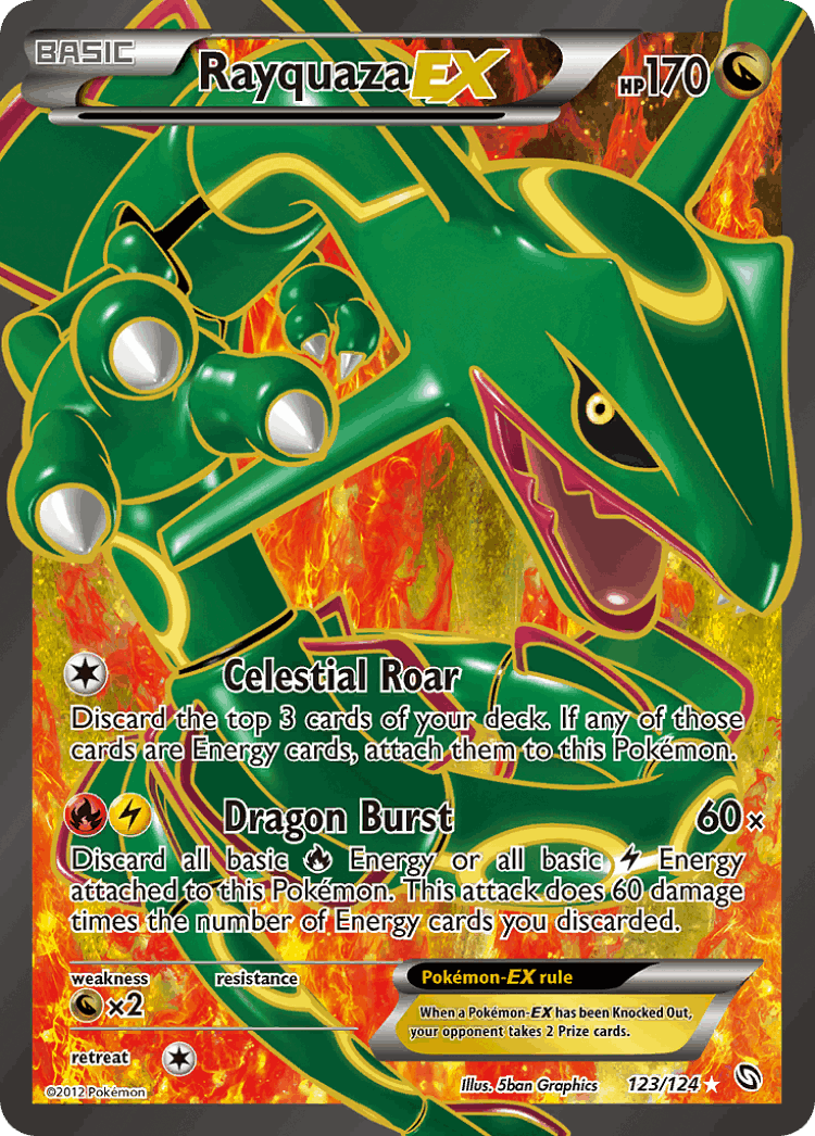 Rayquaza-EX #123 from Dragons Exalted - Rare Ultra - Illustrated by 5ban Graphics