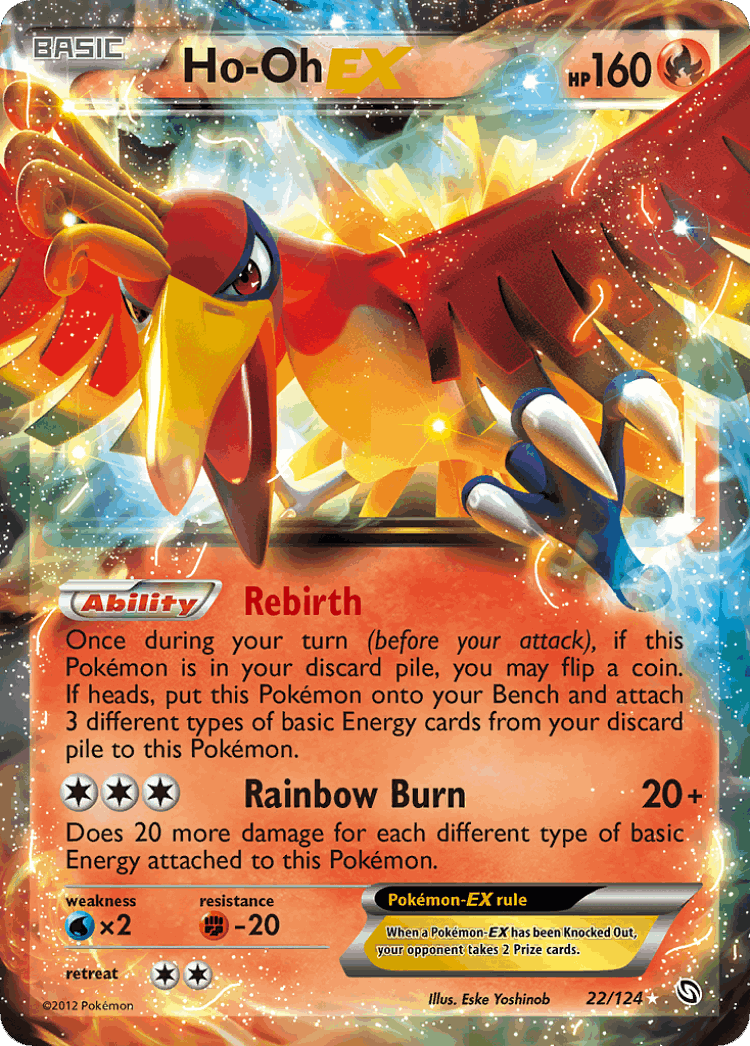 Ho-Oh-EX #22 from Dragons Exalted - Rare Holo EX - Illustrated by Eske Yoshinob