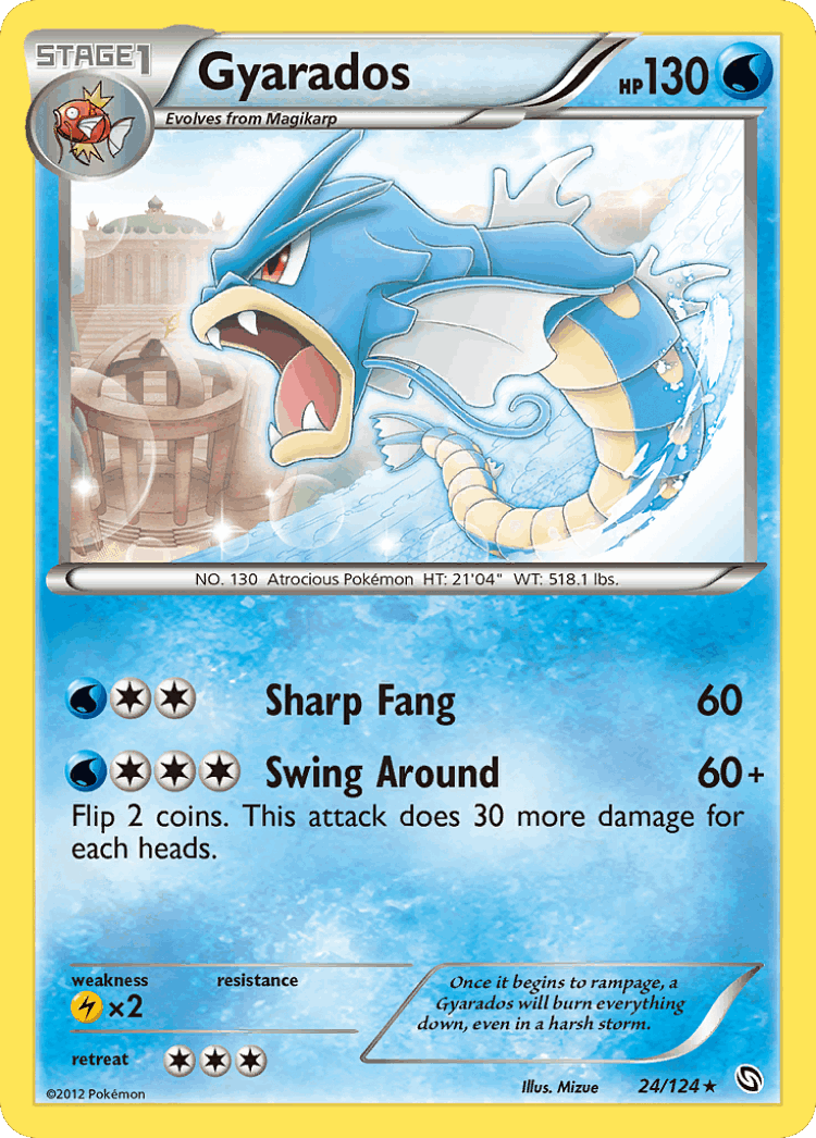Gyarados #24 from Dragons Exalted - Rare - Illustrated by Mizue