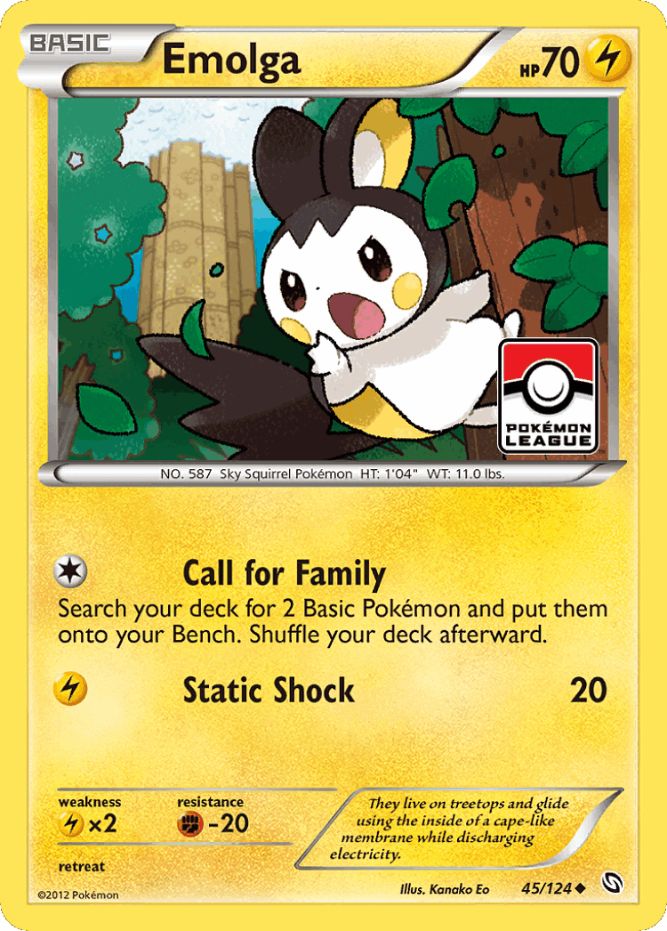 Emolga #45 from Dragons Exalted - Uncommon - Illustrated by Kanako Eo