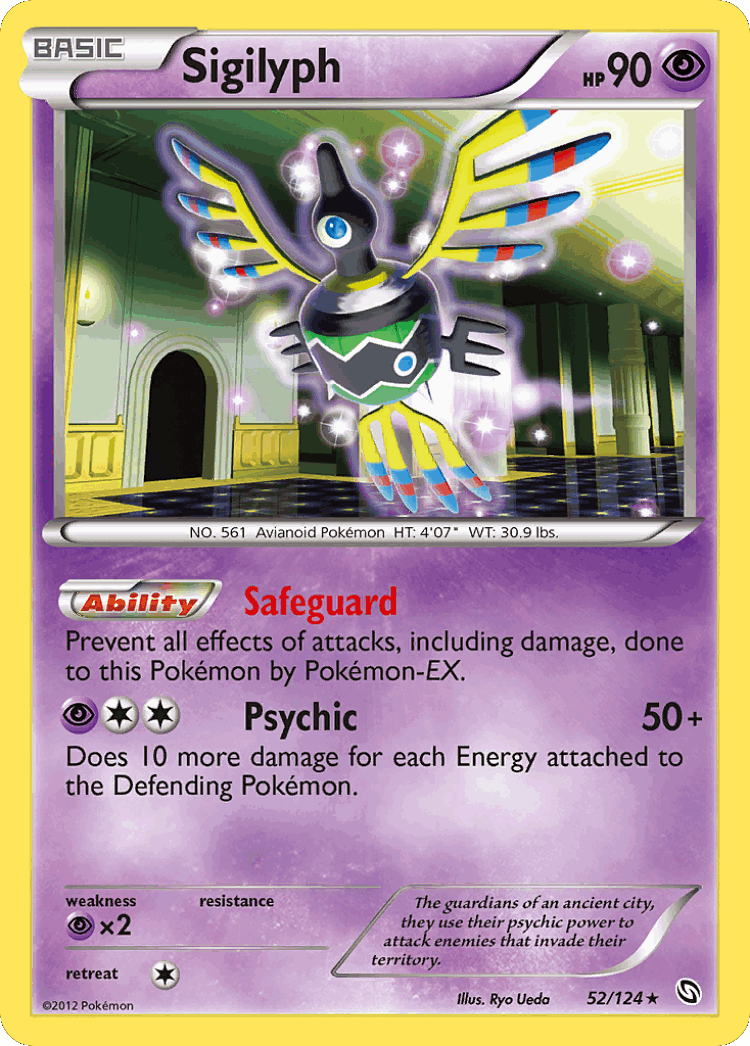 Sigilyph #52 from Dragons Exalted - Rare Holo - Illustrated by Ryo Ueda
