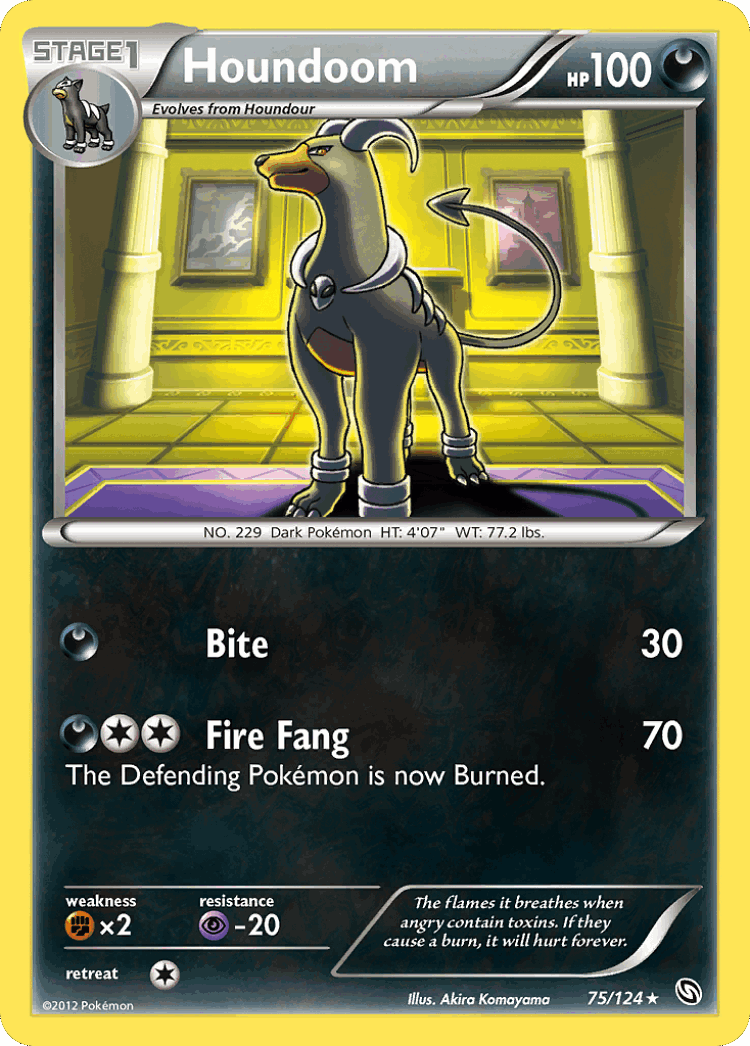 Houndoom #75 from Dragons Exalted - Rare - Illustrated by Akira Komayama