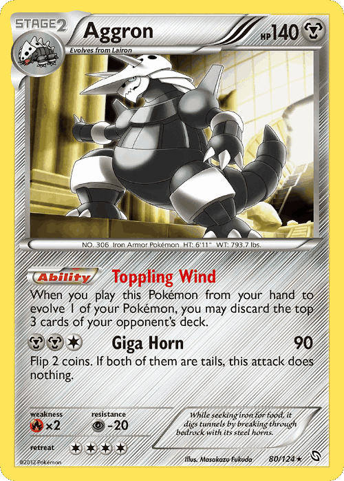 Aggron #80 from Dragons Exalted - Rare Holo - Illustrated by Masakazu Fukuda