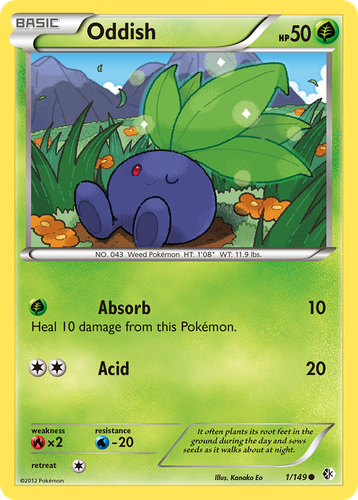 Oddish Pokémon TCG card art
