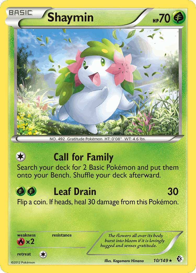 Shaymin #10 from Boundaries Crossed - Rare - Illustrated by Kagemaru Himeno