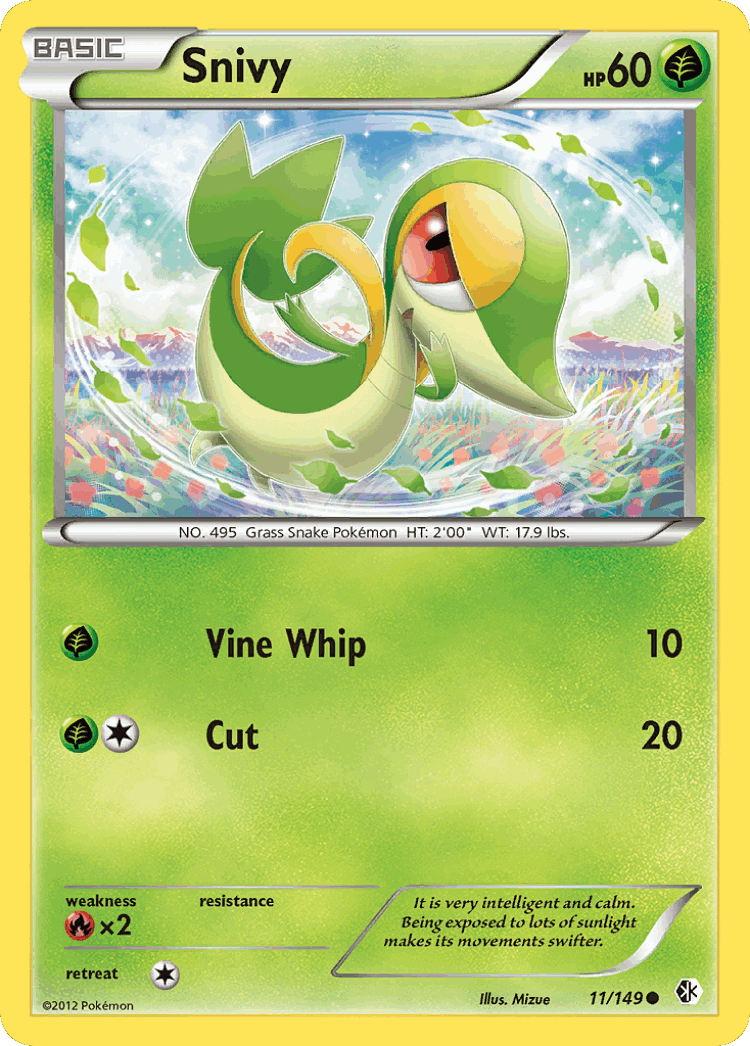 Snivy #11 from Boundaries Crossed - Common - Illustrated by Mizue