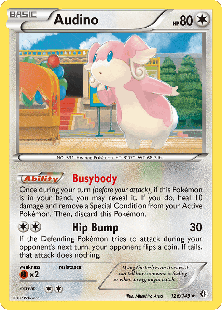 Audino #126 from Boundaries Crossed - Rare - Illustrated by Mitsuhiro Arita