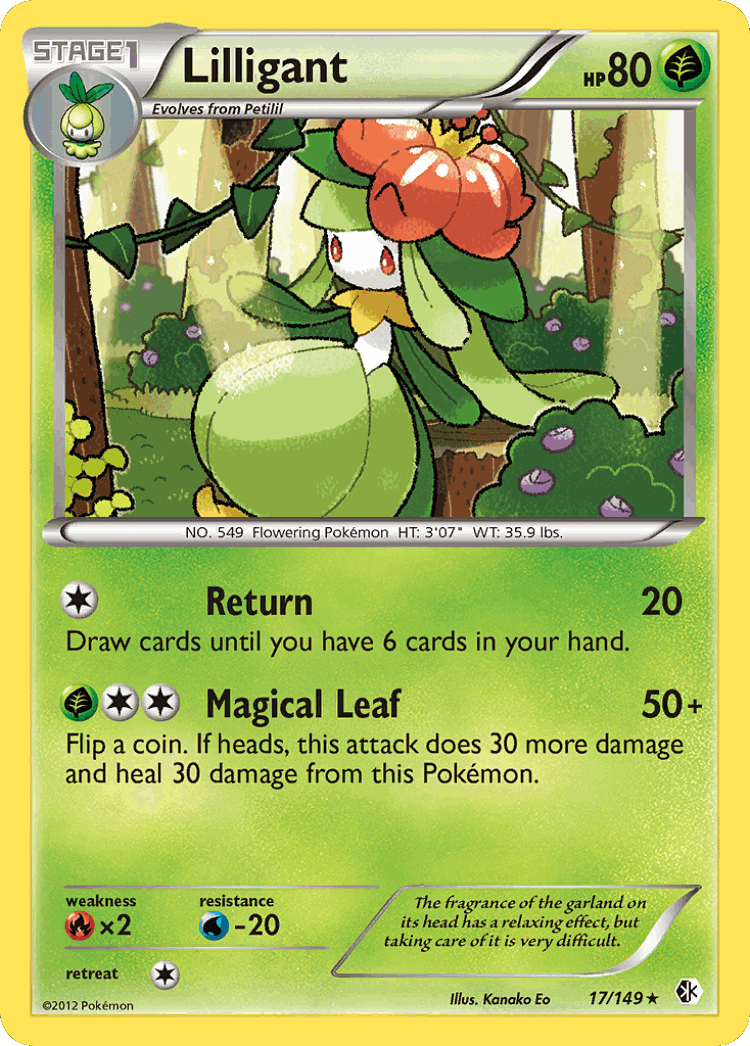 Lilligant #17 from Boundaries Crossed - Rare - Illustrated by Kanako Eo