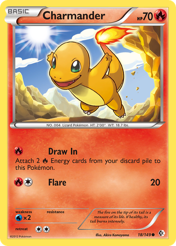 Charmander #18 from Boundaries Crossed - Common - Illustrated by Akira Komayama