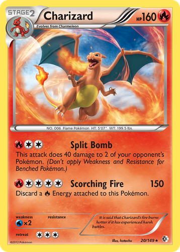 Charizard #20 from Boundaries Crossed - Rare Holo - Illustrated by hatachu