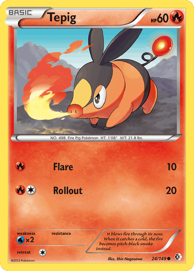 Tepig #24 from Boundaries Crossed - Common - Illustrated by Shin Nagasawa