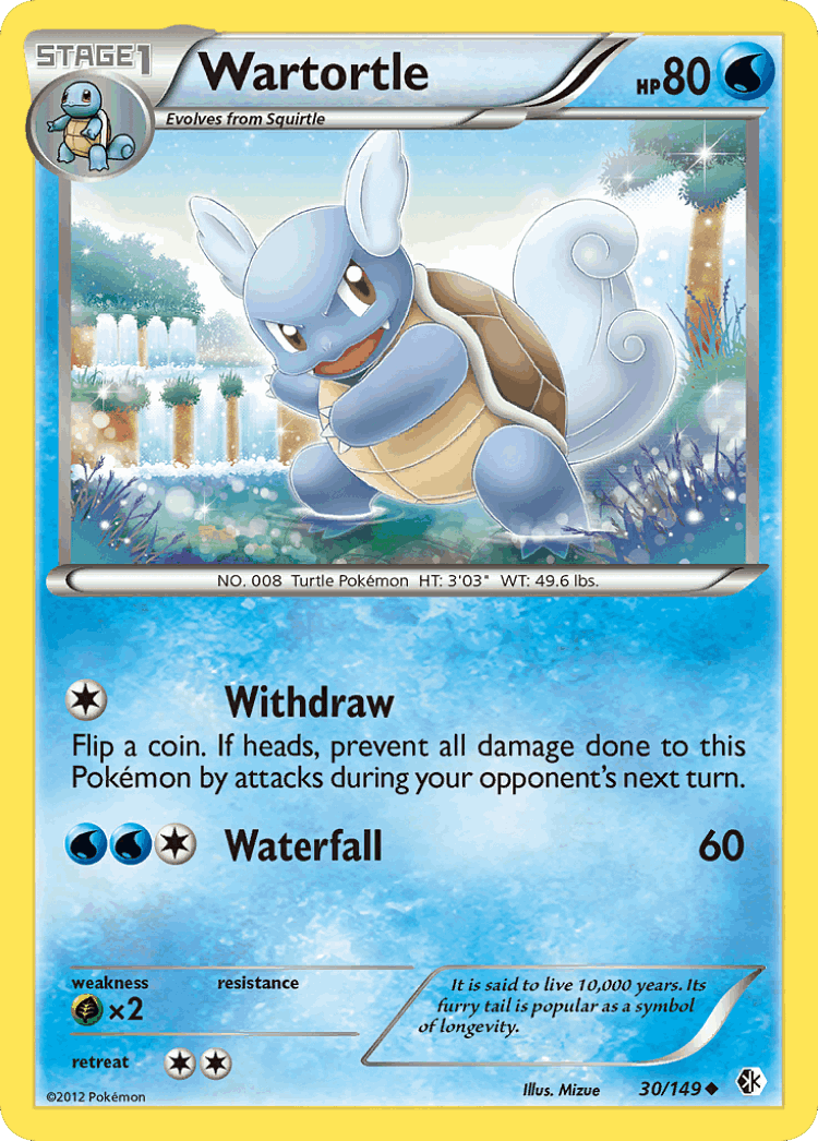 Wartortle #30 from Boundaries Crossed - Uncommon - Illustrated by Mizue