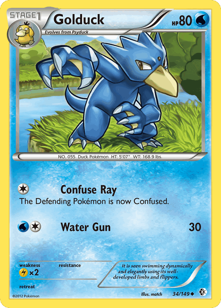 Golduck #34 from Boundaries Crossed - Uncommon - Illustrated by match