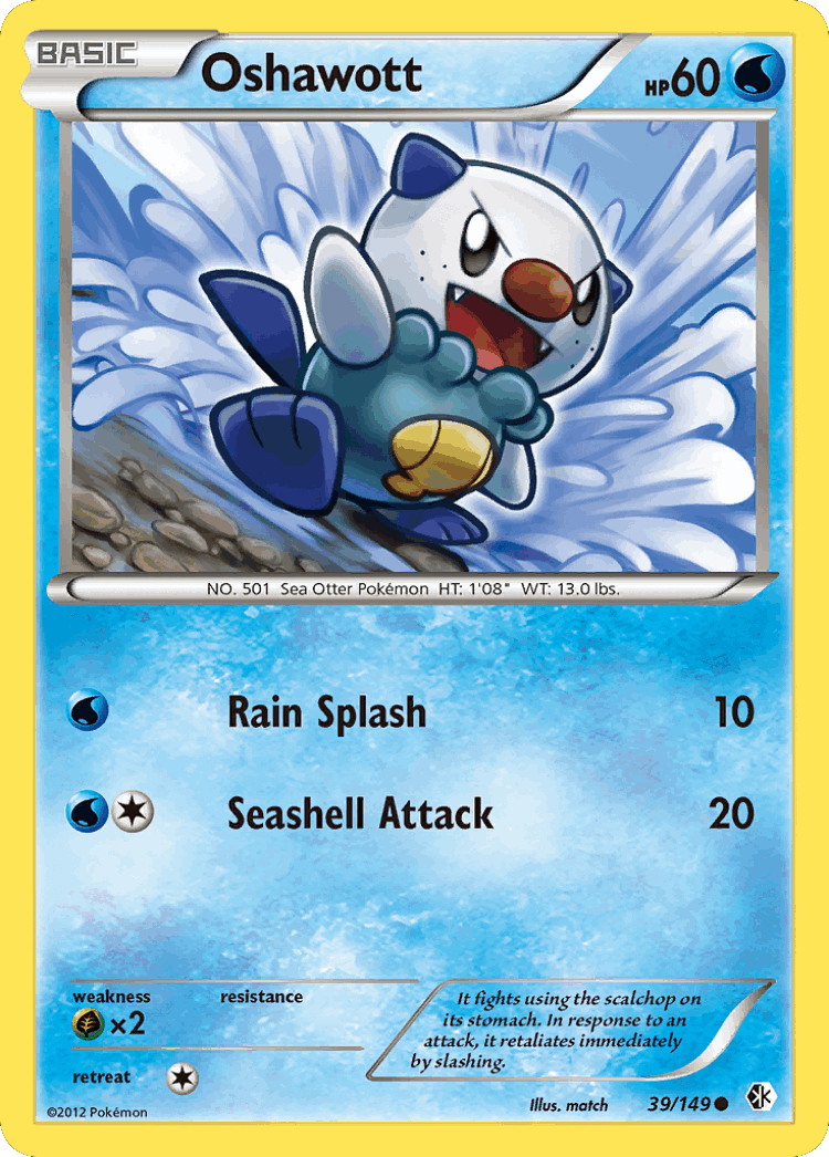 Oshawott #39 from Boundaries Crossed - Common - Illustrated by match